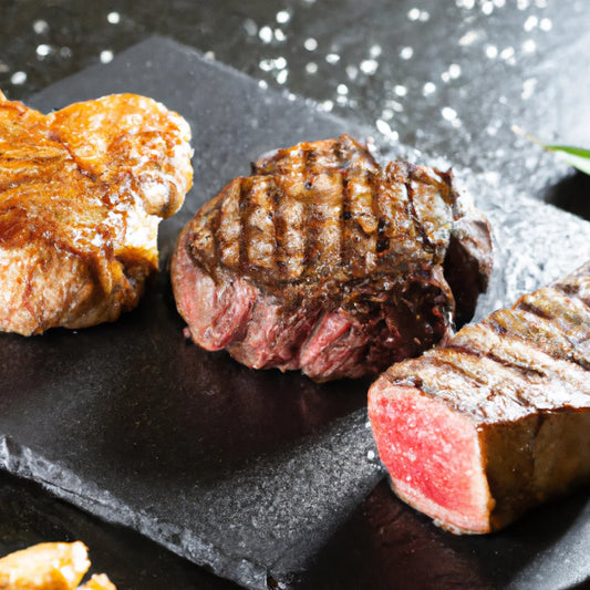 Authentic Wagyu Japanese A5 Wagyu Sampler Pack, 3 Total Steaks, 2.1 Lbs. Total