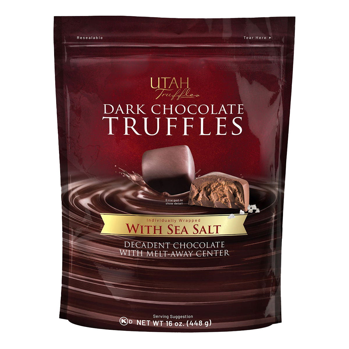 Utah Truffles Dark Chocolate Truffles With Sea Salt 16 oz, 2-pack