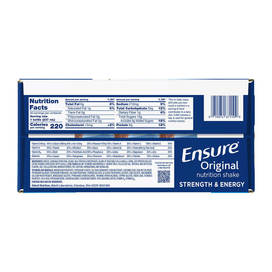 Ensure Original Nutrition Shake, Milk Chocolate, 8 fl. oz, 30-pack