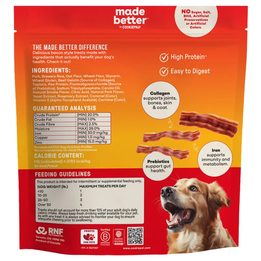 Made Better Bacon-Style Dog Treats With Collagen & Prebiotics 48 oz
