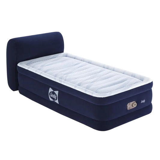 Sealy 18" Twin Air Mattress with Headboard and Built-In Electric Pump