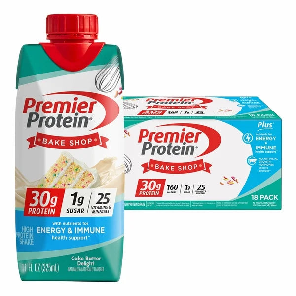Premier 30g Protein PLUS Energy and Immune Support Shakes, 11 fl oz, 18-pack