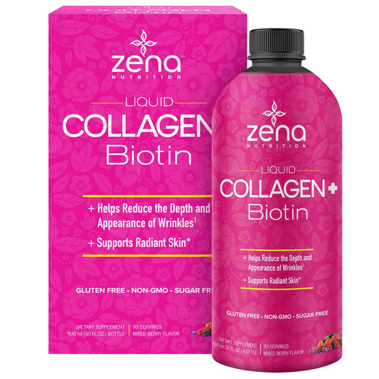 Zena Liquid Collagen + Biotin, 30 Fluid Ounces
