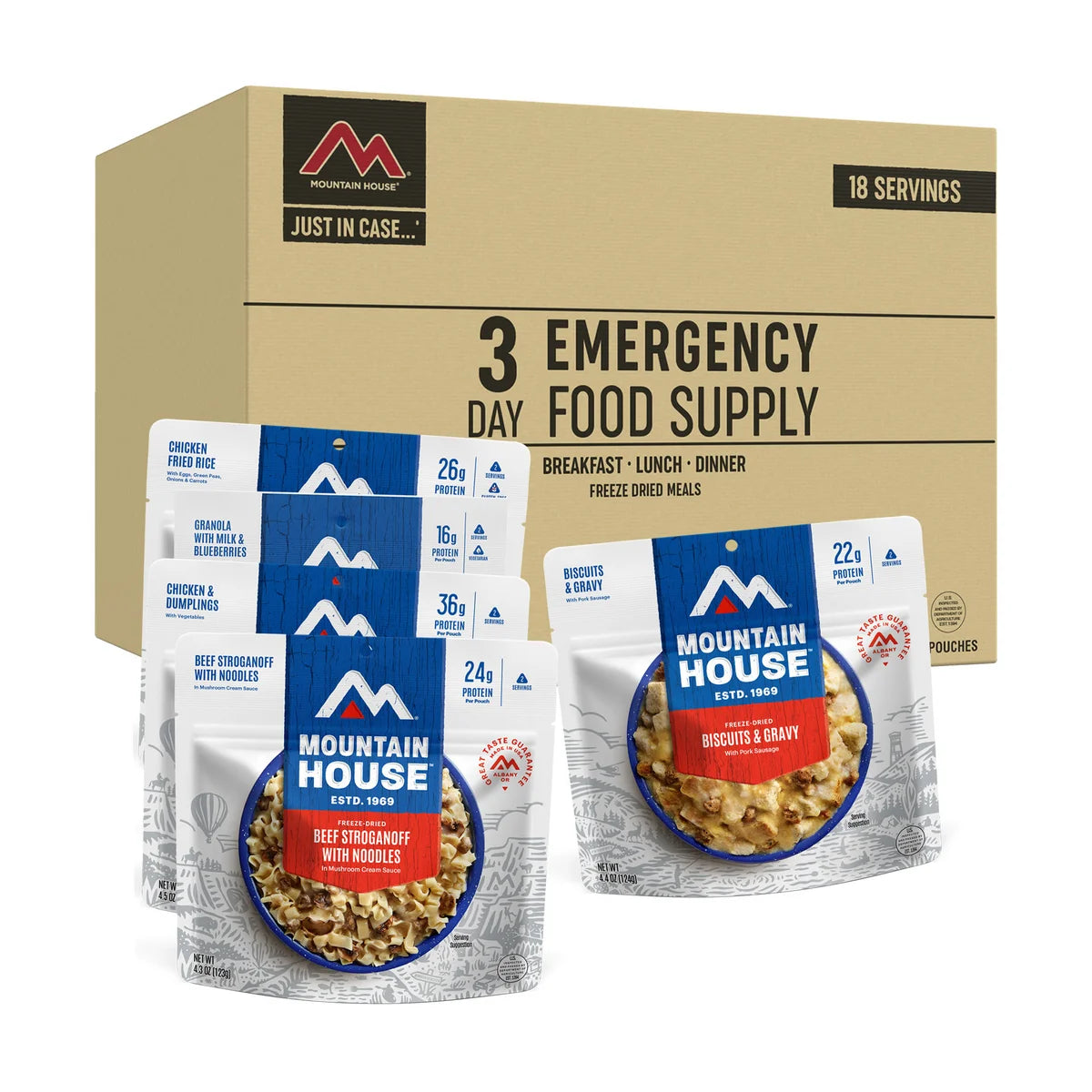 Mountain House 3-day Emergency Meal Kit 9-pouch Assortment (18 Total Servings)