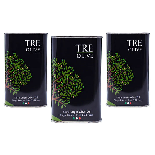 Tre Olive Harvest Variety Gift Box Extra Virgin Olive Oil 3-Pack