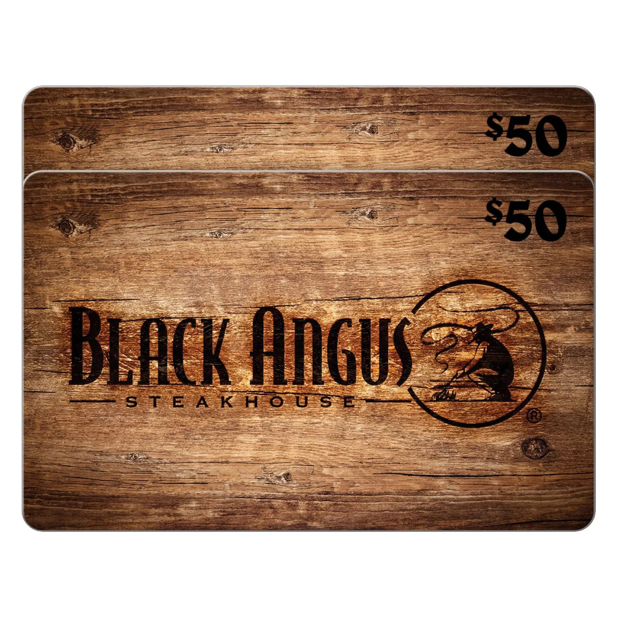 Black Angus Steakhouse Two Restaurant $50 E-Gift Cards ($100 Value)