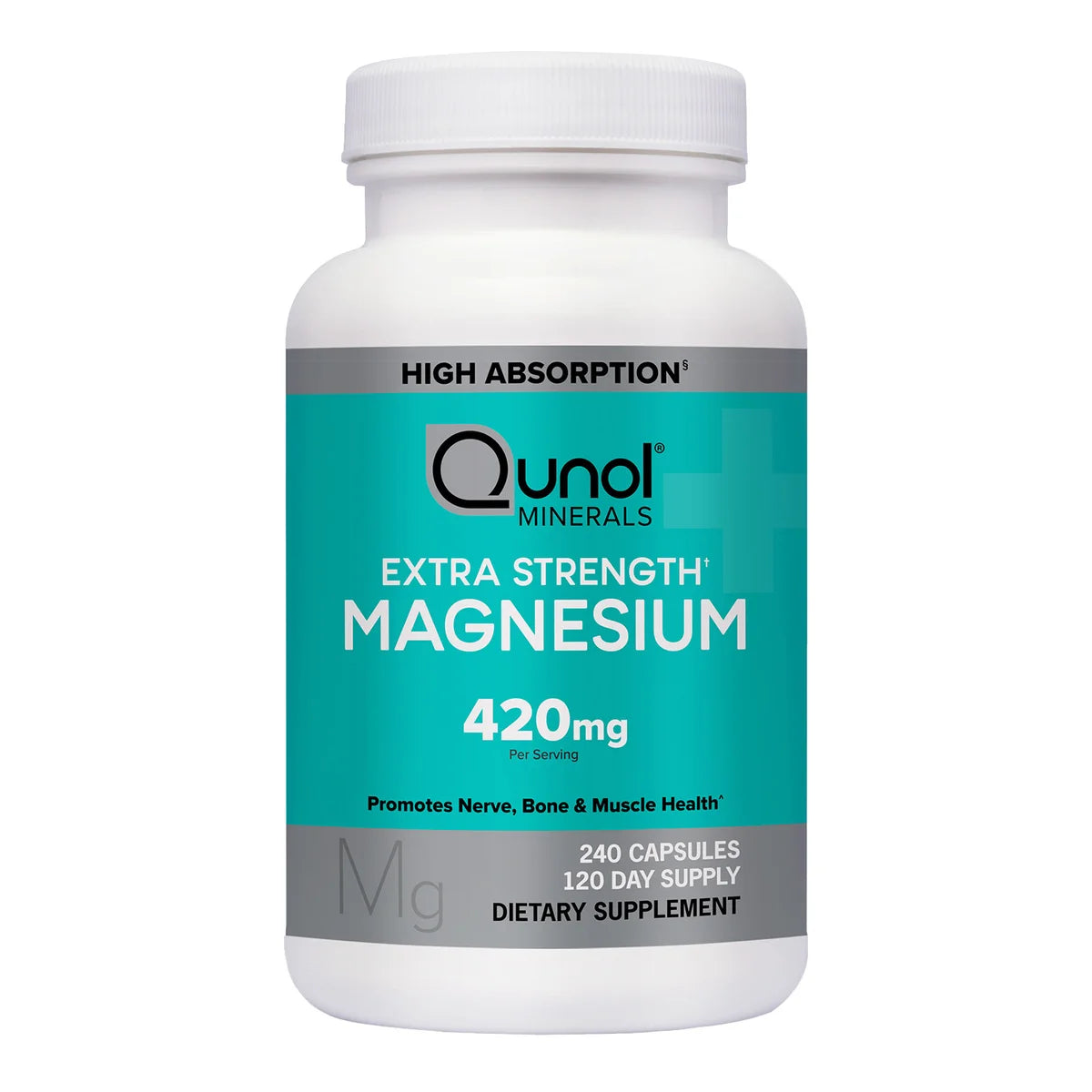 Qunol Extra Strength Magnesium 420 mg, 240 Capsules