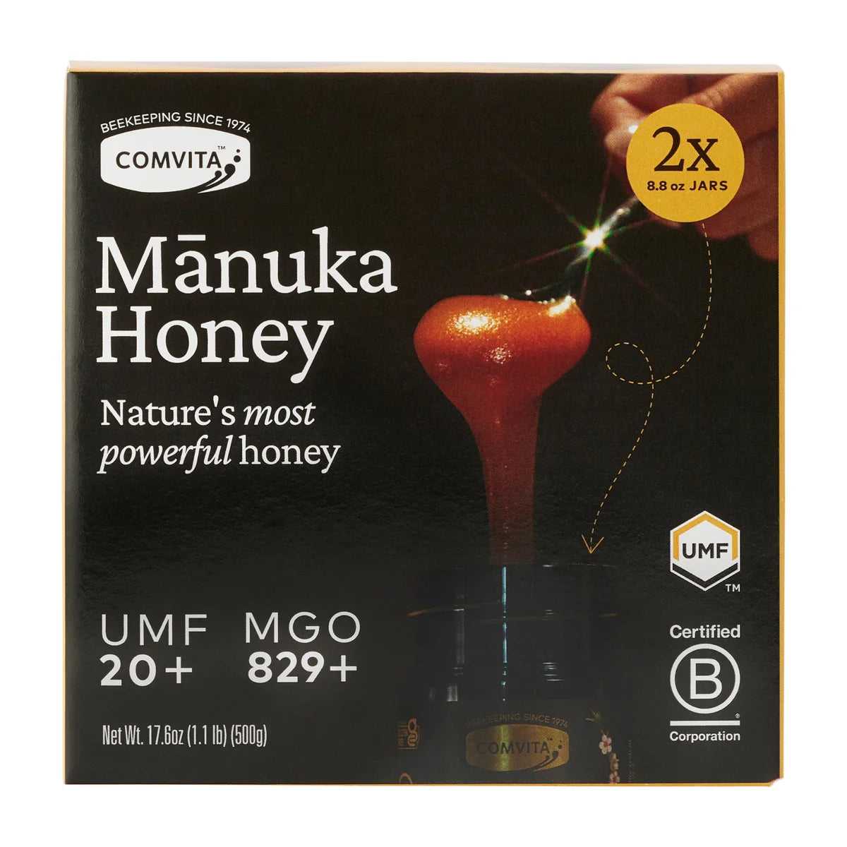 Comvita Certified UMF 20+ (MGO 829+) Raw Manuka Honey 8.8 oz (2-pack)