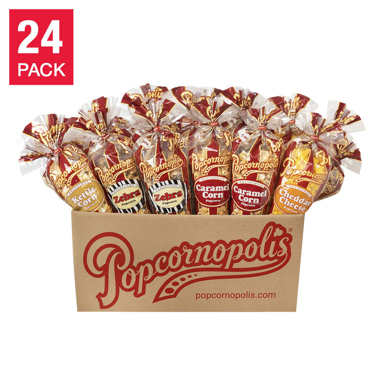 Popcornopolis Ultimate Classic Assorted Tall Cones, Variety, 24-count