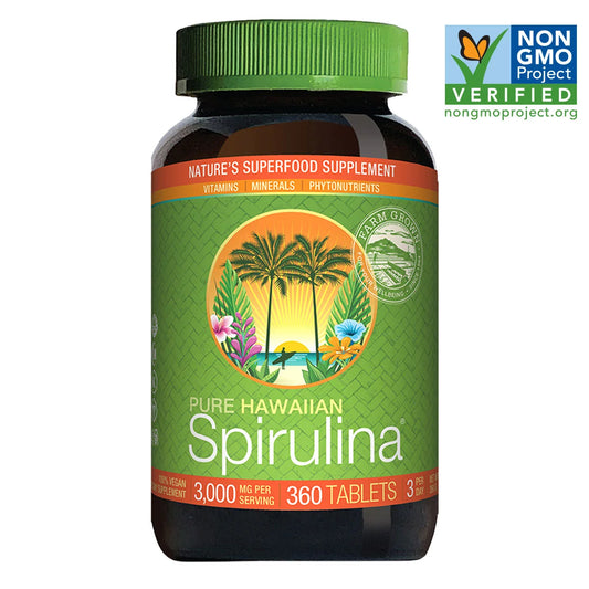 Pure Hawaiian Spirulina 3000 mg., 360 Tablets