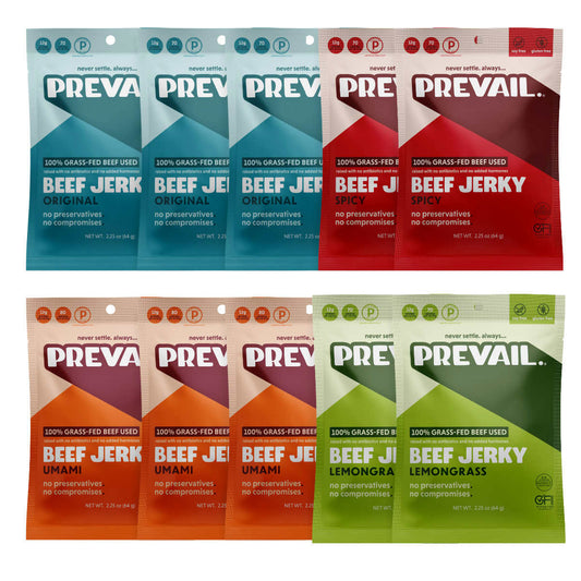 Prevail Variety Grass Fed Beef Jerky 10-pack