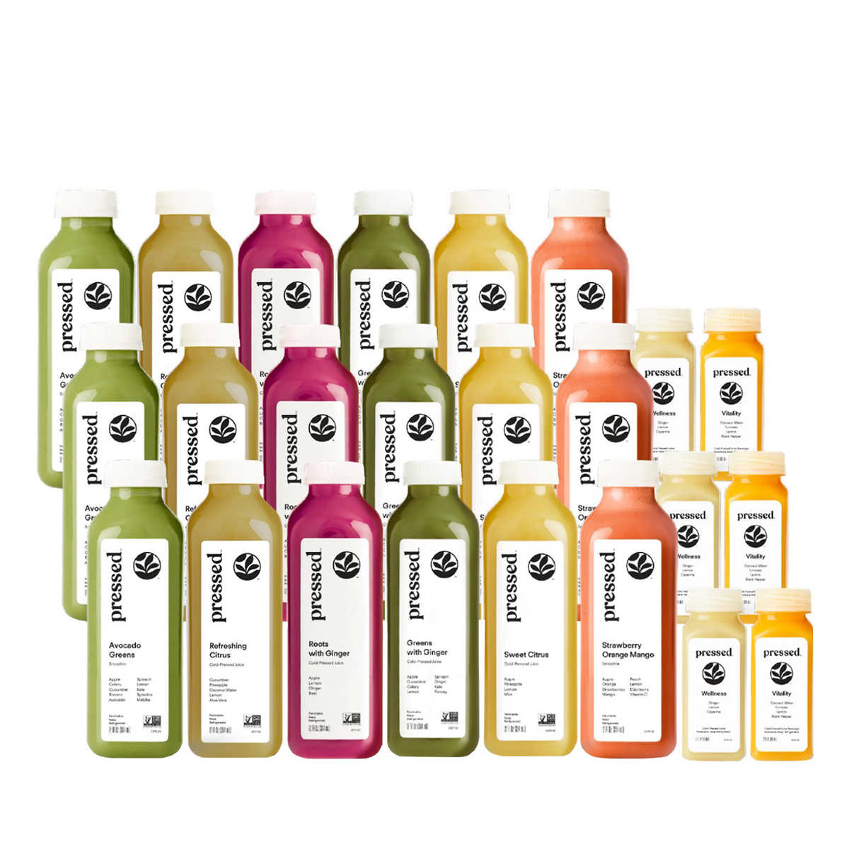 Pressed 3-day Beginner Cleanse Bundle - 24 bottles, 18 Juice and 6 Shots