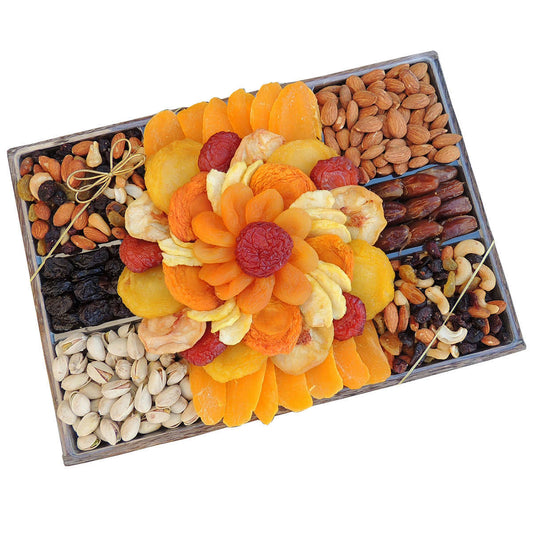 Vacaville Fruit Company 56 oz Dried Fruit & Nut Wooden Gift Tray