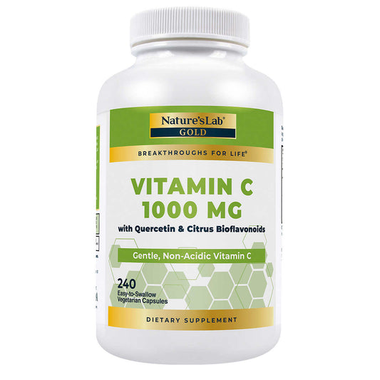 Nature's Lab Vitamin C 1000 mg with Quercetin & Citrus Bioflavonoids, 240 Vegetarian Capsules