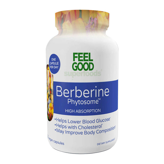 Feel Good Superfoods Berberine Phytosome High Absorption, 120 Vegan Capsules