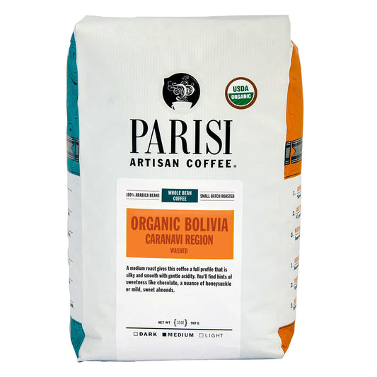 Parisi Artisan Coffee Bolivian Organic Blend Whole Bean 2 lb, 2-pack