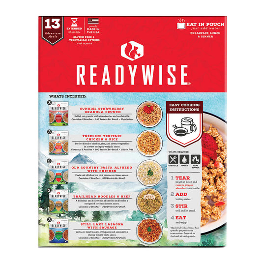 ReadyWise Adventure 13 Packable Meal Kit (32.5 Total Servings)