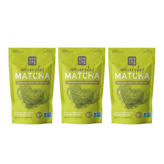 Sencha Naturals Everyday Matcha Green Tea Powder, 3-pack