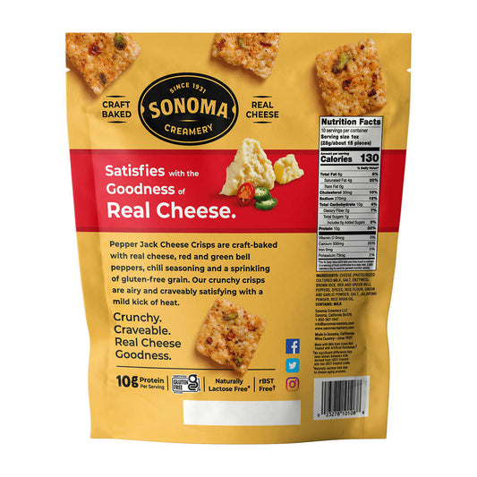 Sonoma Creamery Pepper Jack Crisps, 10 oz 2-pack