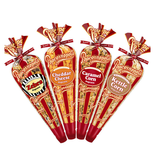 Popcornopolis Ultimate Classic Assorted Tall Cones, Variety, 24-count