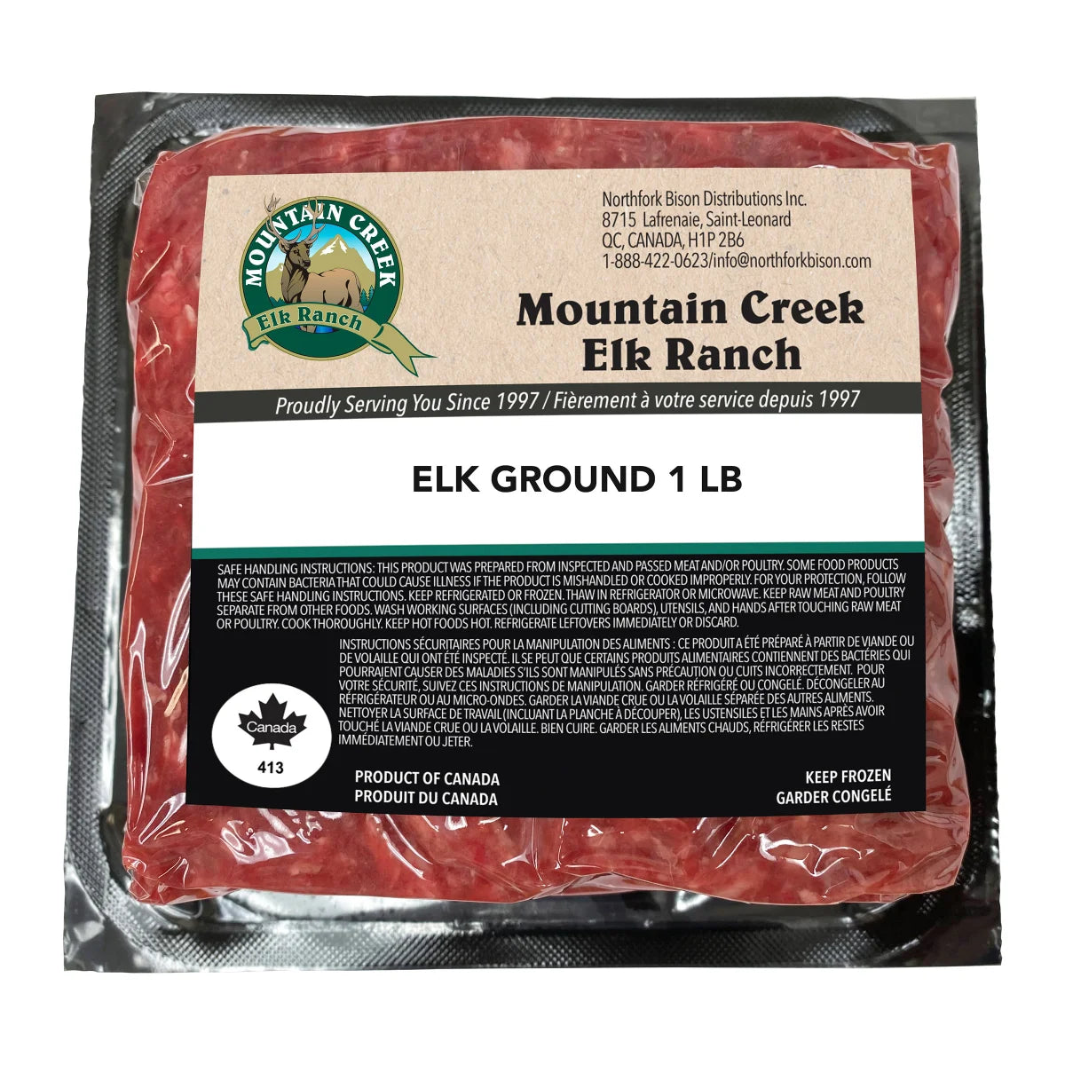 Northfork Elk Ground (10/1Lb. Packs), 10Lbs Total