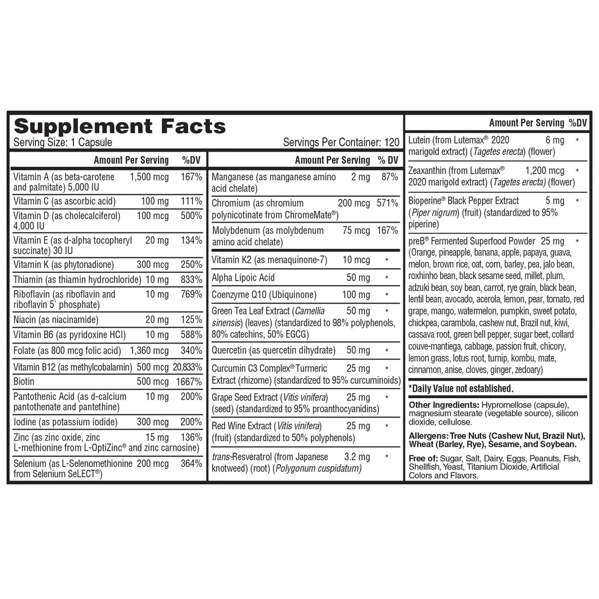 Nature's Lab One Daily Multivitamin, 120 Vegetarian Capsules