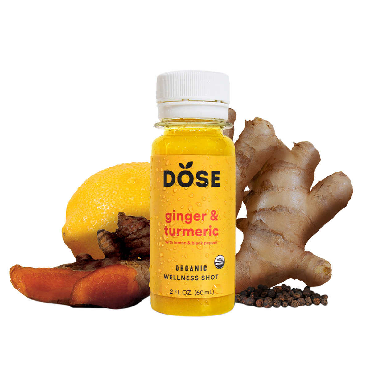 Dose Organic Ginger & Turmeric Daily Booster Shots 48-Ct