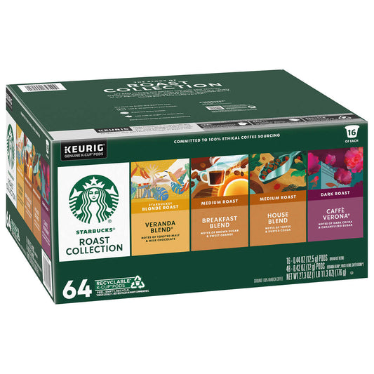 Starbucks Classic Roasts Variety Pack K-Cup Pod, 64-count