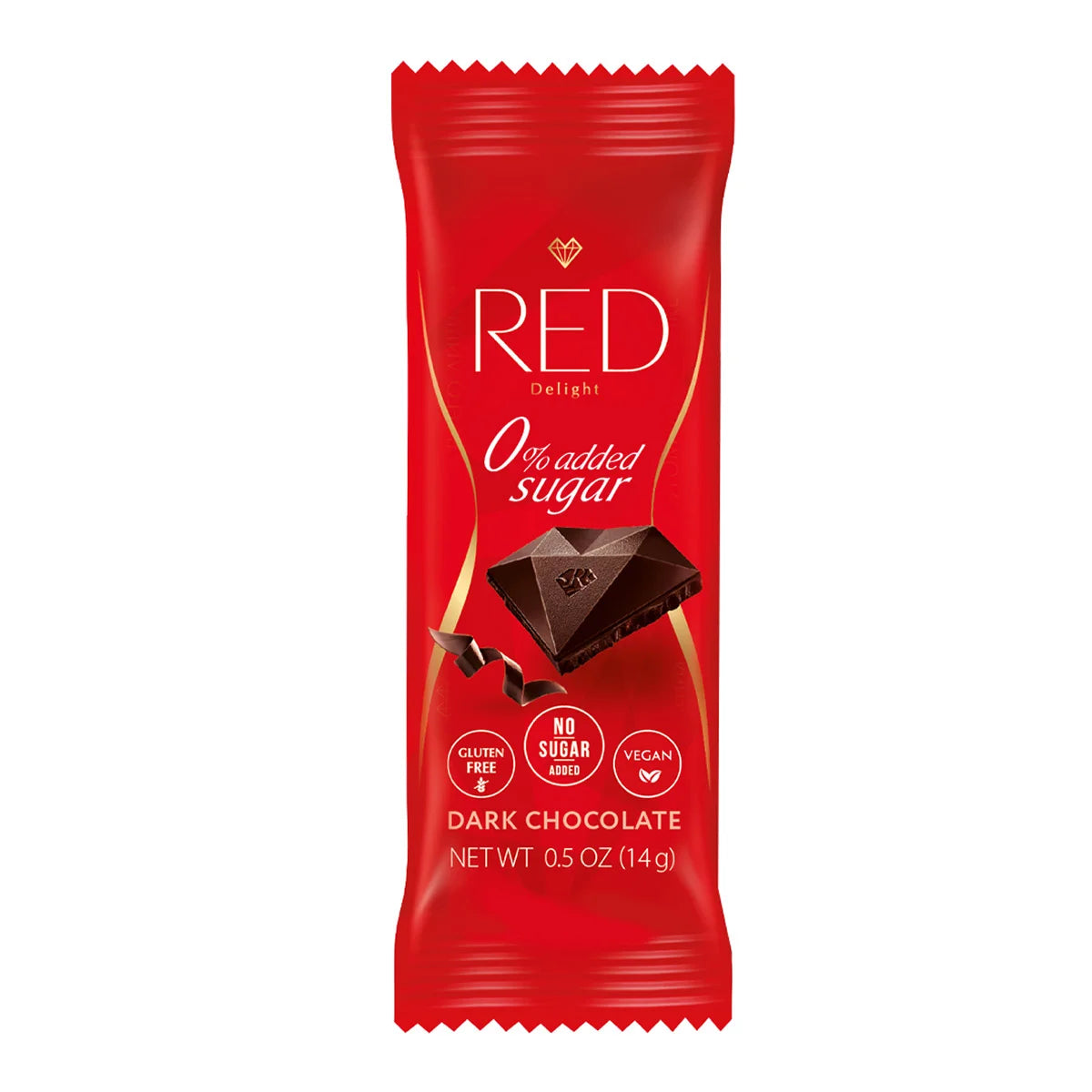 RED Delight Vegan Dark Chocolate Bars 30 - 14 Gr. Snack Size Bars Per Bag, 2-pack