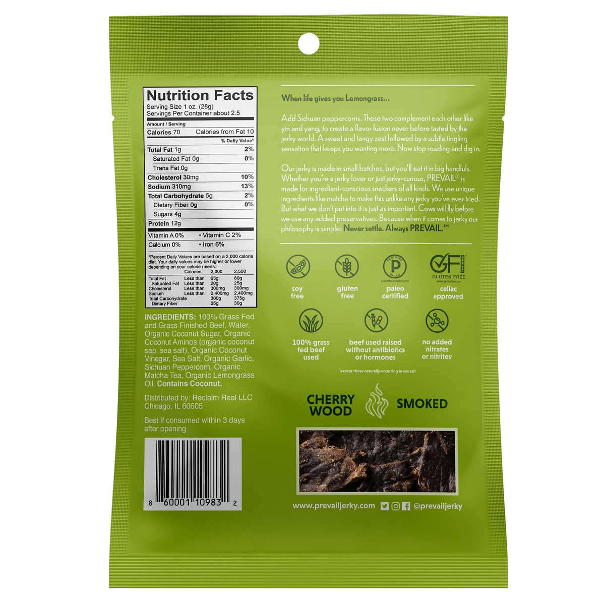 Prevail Variety Grass Fed Beef Jerky 10-pack