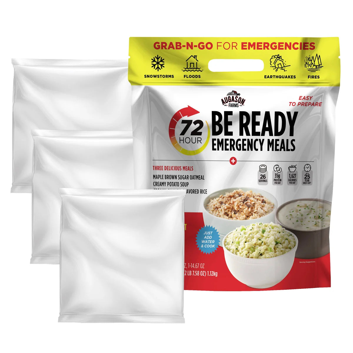 Augason Farms Deluxe 30-Day Emergency Food Supply 5-Gallon Survival Food with 72-Hour Be Ready “On-The-Go” Kit (226 Total Servings)