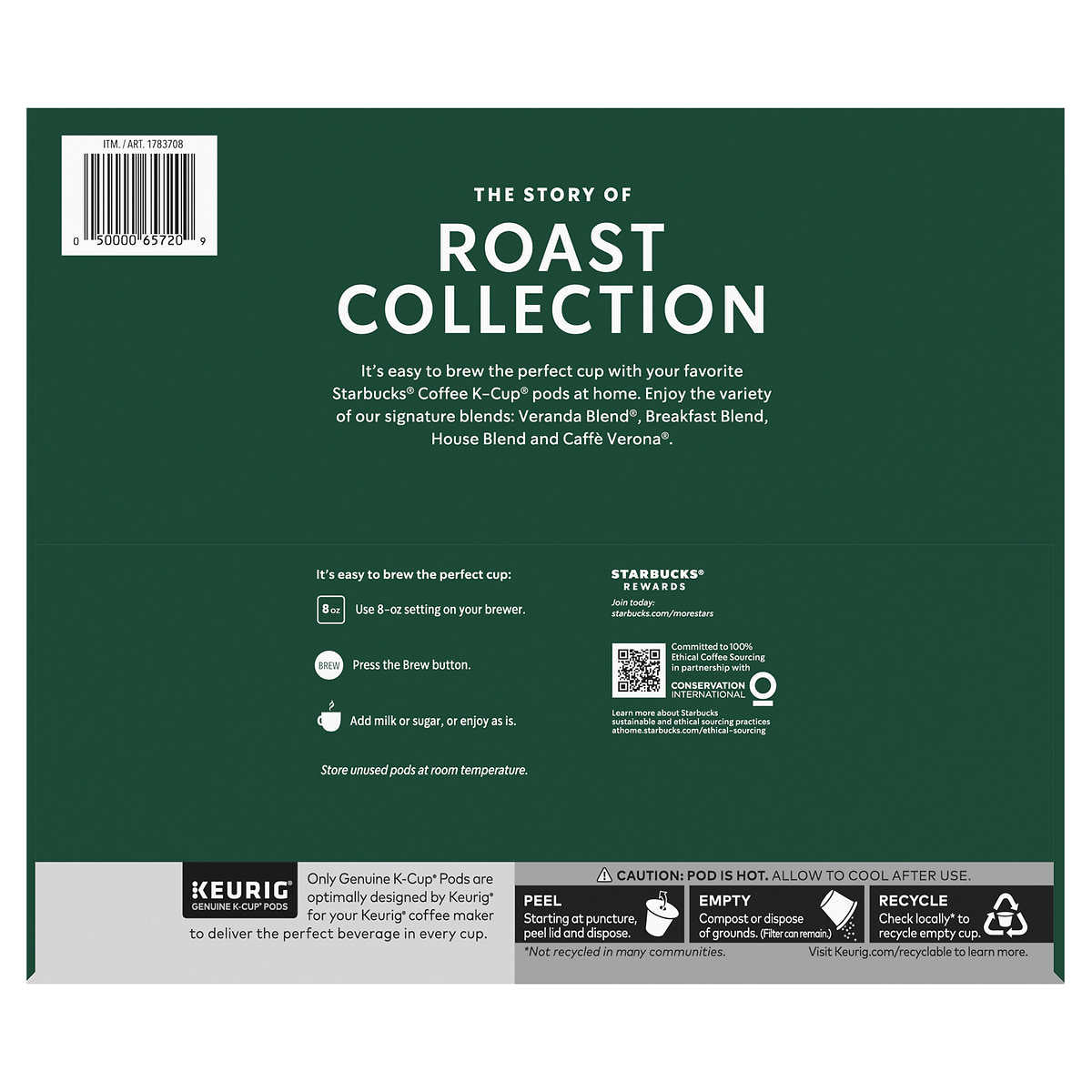 Starbucks Classic Roasts Variety Pack K-Cup Pod, 64-count