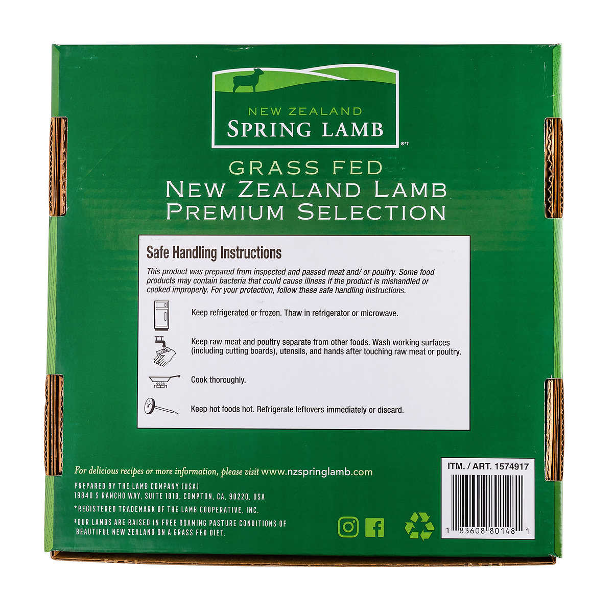 Grass Fed New Zealand Lamb Premium Selection Box, 9.63 lbs