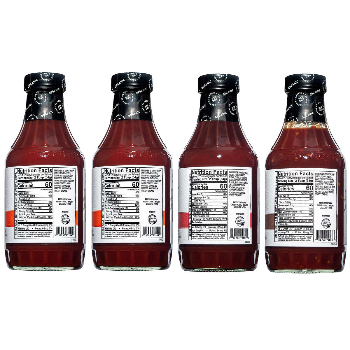 Kinder's Organic BBQ Sauce Variety 20.5 oz., 4-pack