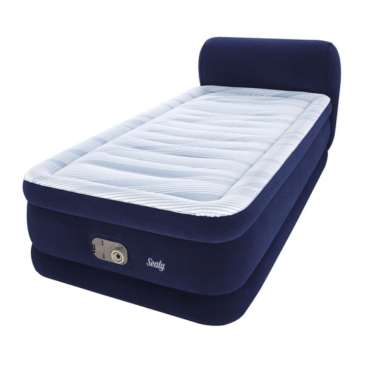 Sealy 18" Twin Air Mattress with Headboard and Built-In Electric Pump