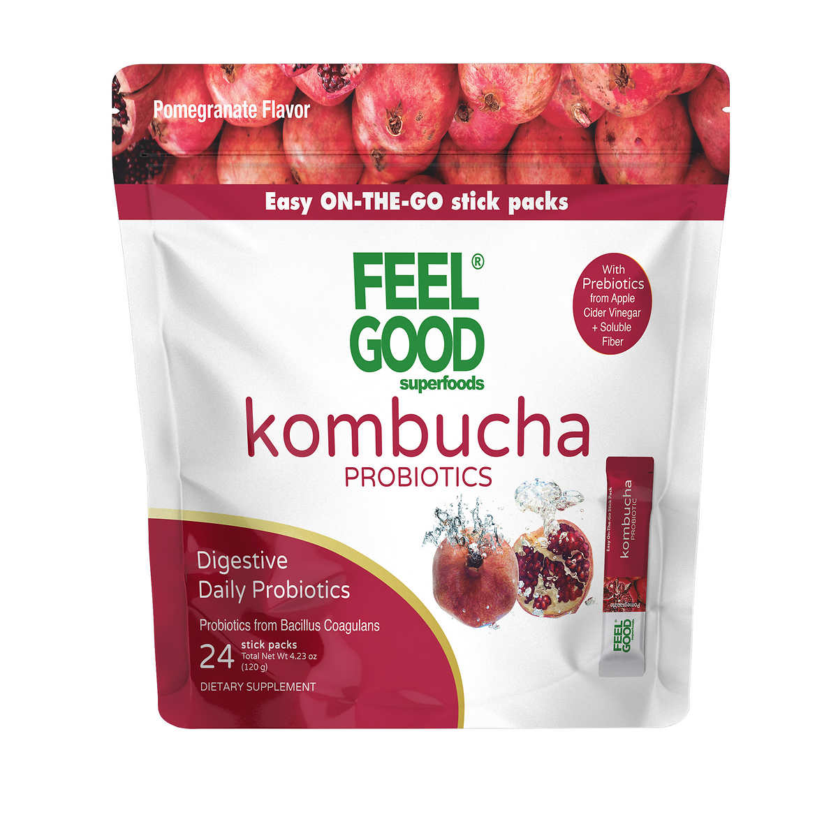 FeelGood Kombucha, 24 Stick Packs