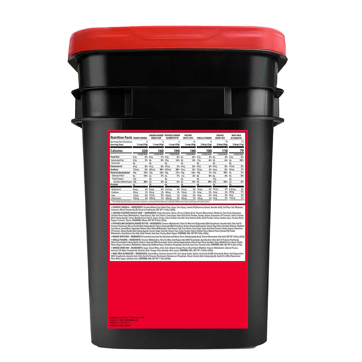 Readywise 150 Serving Emergency Food Bucket (150 Total Servings)