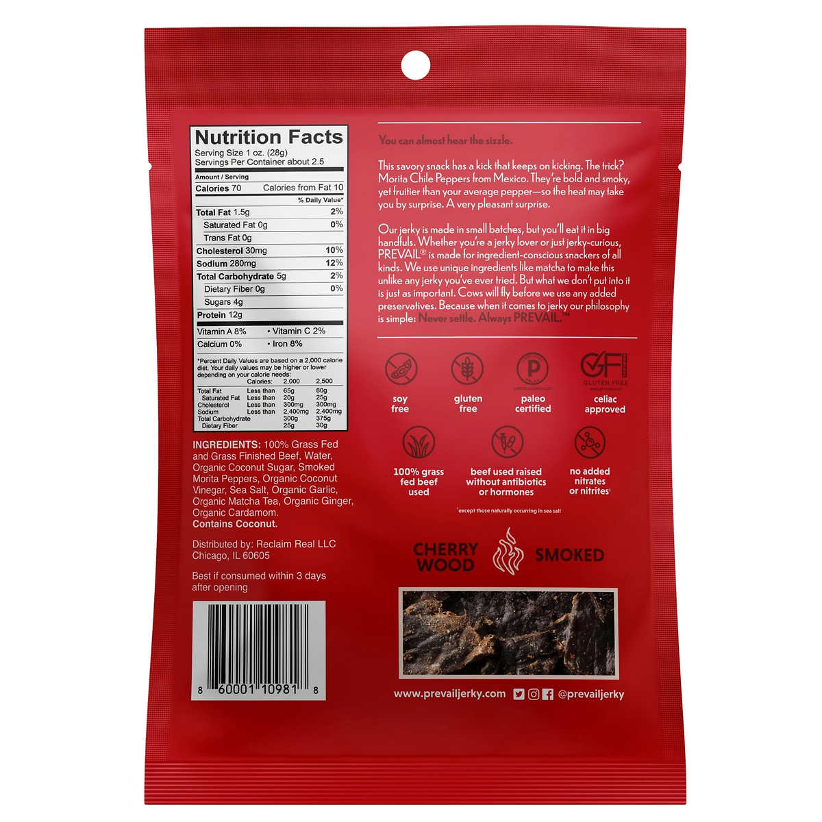 Prevail Variety Grass Fed Beef Jerky 10-pack