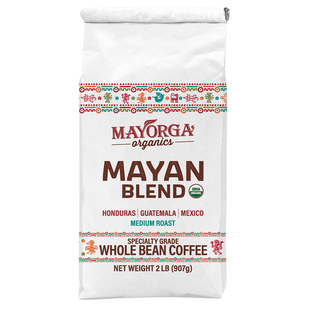 Mayorga Organics Mayan Blend, USDA Organic, Medium Roast, Whole Bean Coffee, 2lb, 2-pack