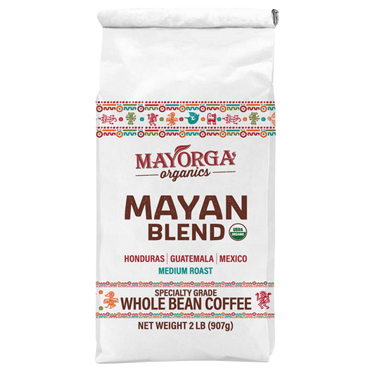 Mayorga Organics Mayan Blend, USDA Organic, Medium Roast, Whole Bean Coffee, 2lb, 2-pack