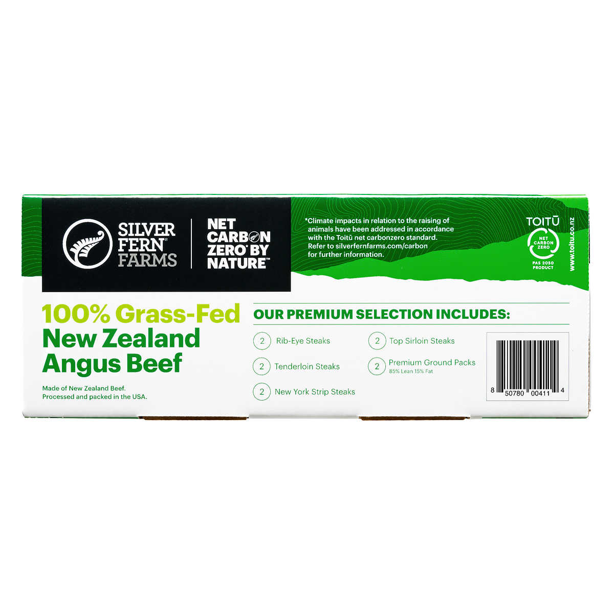 Silver Fern Farms 100% New Zealand Grass-Fed, Net Carbon Zero Steak Box - 10 Total Packs, 6.25 Lbs. Total