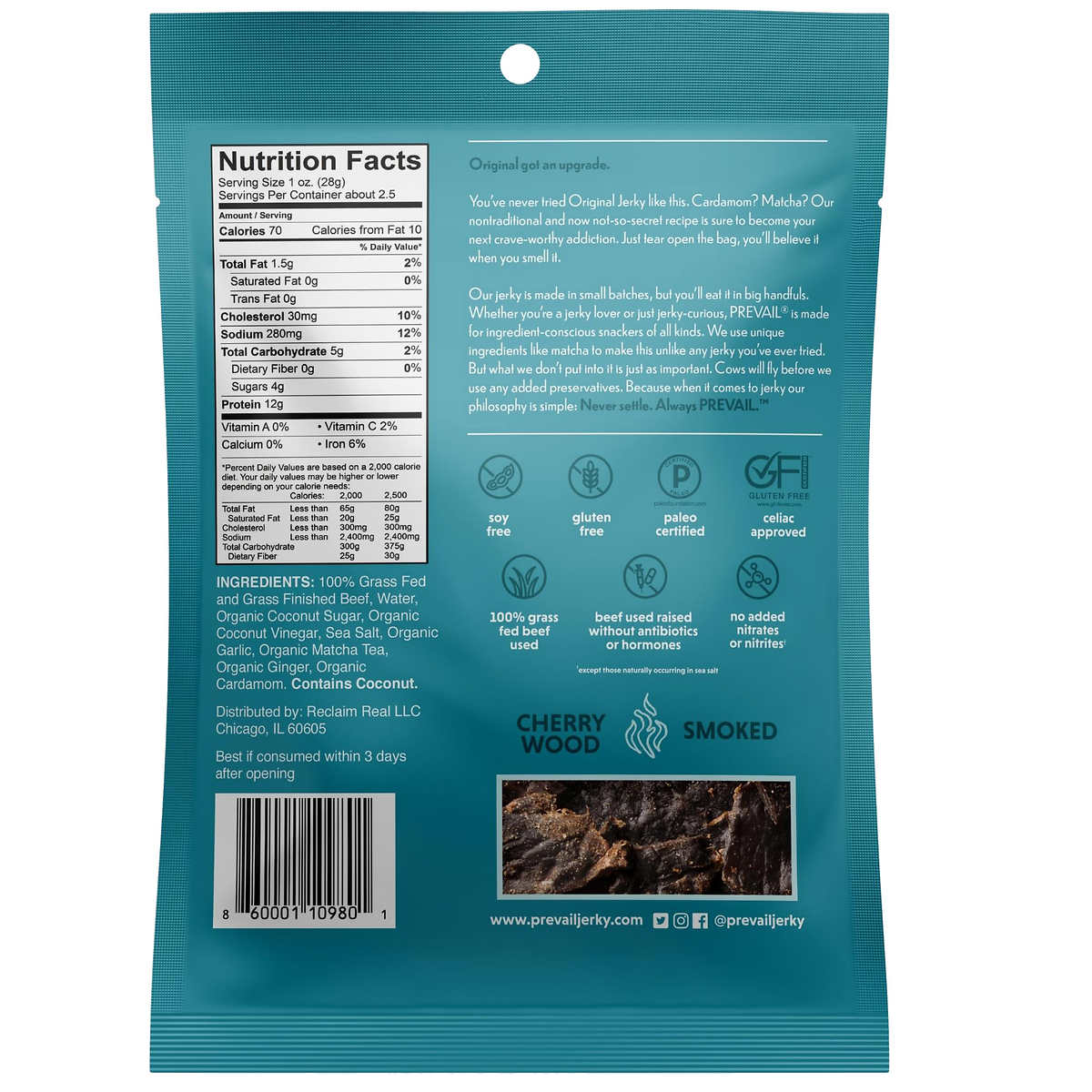 Prevail Variety Grass Fed Beef Jerky 10-pack