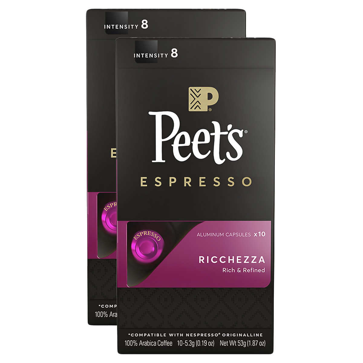 Peet's Coffee Nespresso Compatible Aluminum Capsules, 80-count