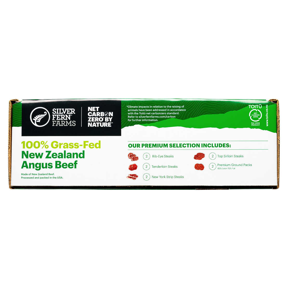 Silver Fern Farms 100% New Zealand Grass-Fed, Net Carbon Zero Steak Box - 10 Total Packs, 6.25 Lbs. Total