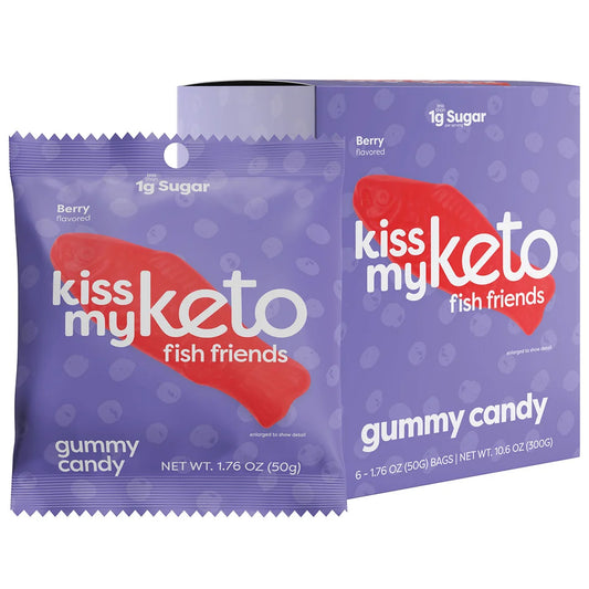 Kiss My Keto Gummy Candy Fish Friends, 6-count, 2-pack