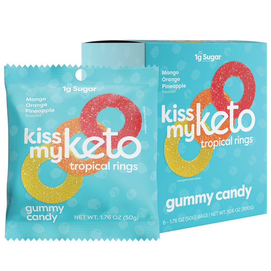Kiss My Keto Gummies Tropical Rings, 6-count, 2-pack
