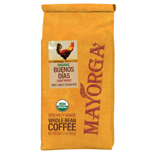 Mayorga Buenos Días, USDA Organic, Light Roast, Whole Bean Coffee, 2lb, 2-pack