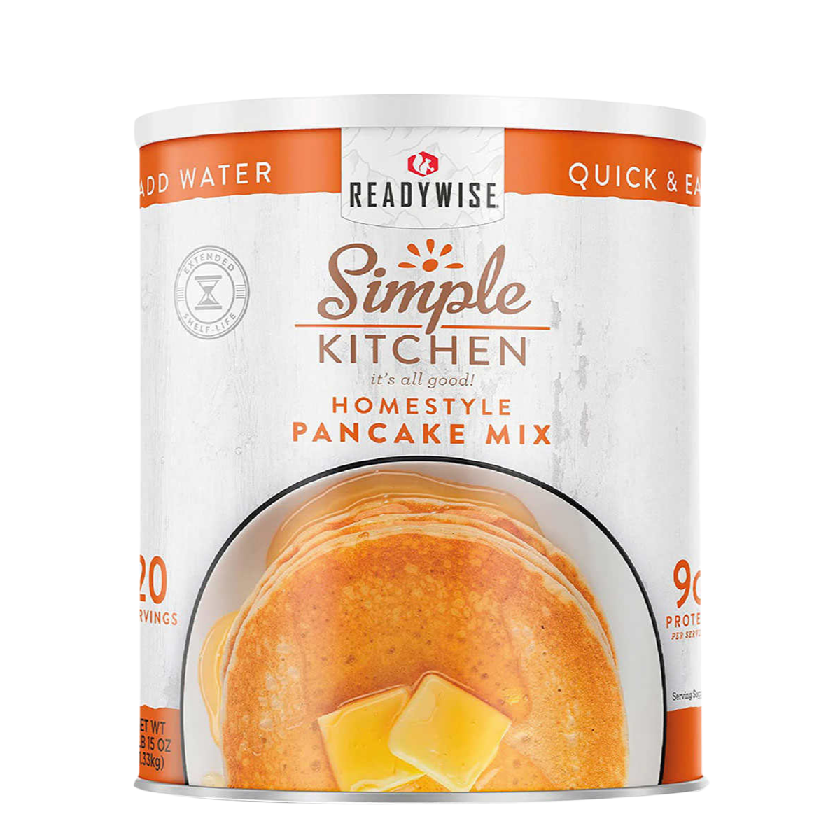 ReadyWise Simple Kitchen Pancake Mix, 3-pack #10 Cans (60 Total Servings)